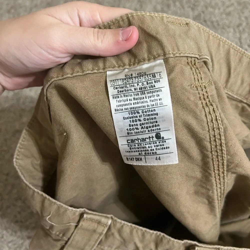 Carhartt Shorts Carpenter Workwear Canvas Hammer Loop Dark Khaki Men's Size 44